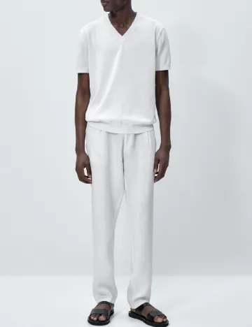 Tricou Massimo Dutti, alb Alb