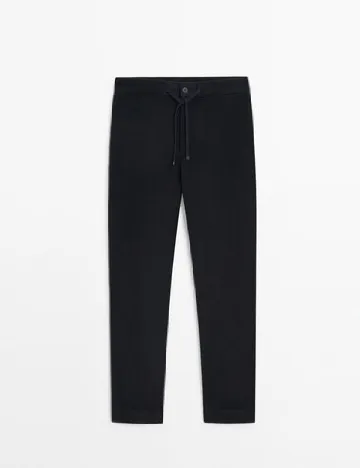Pantaloni Massimo Dutti, bleumarin Albastru