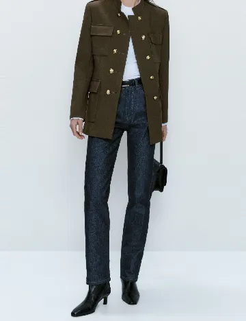 Jacheta Massimo Dutti, kaki Verde