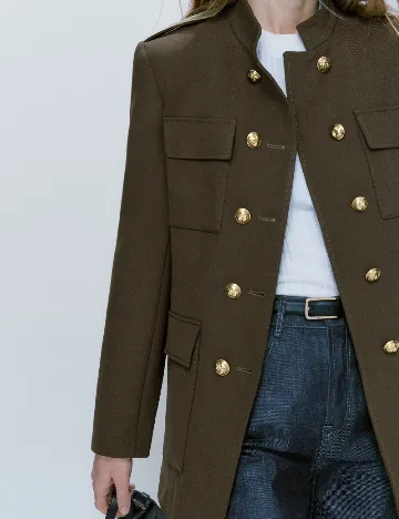 Jacheta Massimo Dutti, kaki Verde