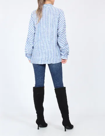 Camasa Oversize Massimo Dutti, alb/albastru Albastru