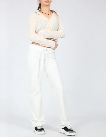 Pantaloni Bershka, alb Alb