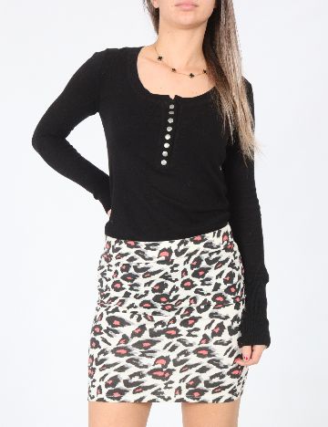 Fusta Bershka, alb/negru