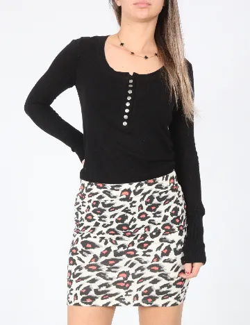 Fusta Bershka, alb/negru Alb