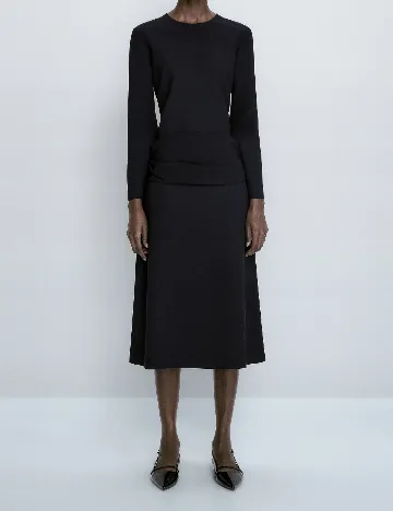 Rochie medie Massimo Dutti, bleumarin Albastru