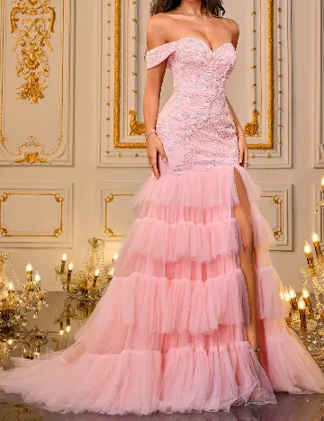 Rochie lunga VIPGIRL, roz Roz