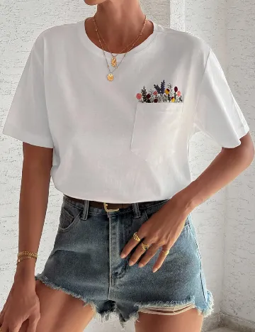 Tricou SHEIN, alb Alb