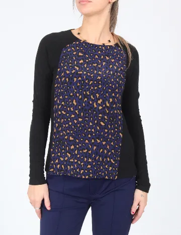 Bluza Zara, negru/albastru Negru