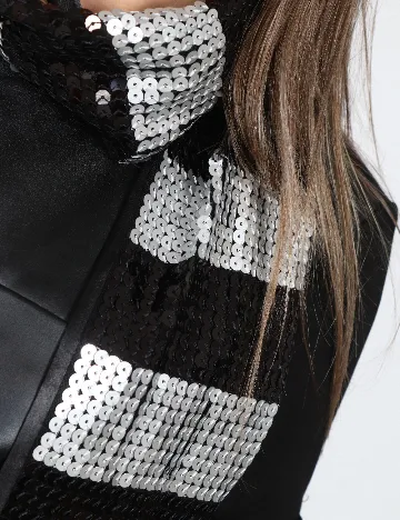 Esarfa Bershka, negru/gri Negru