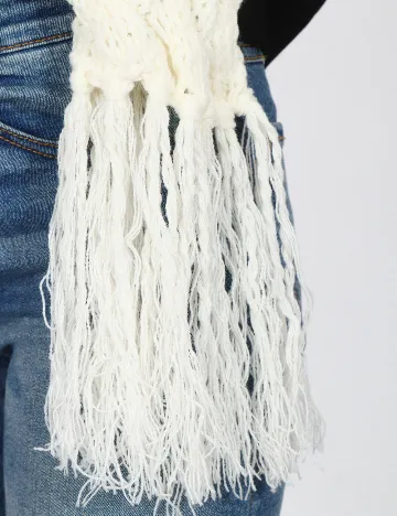 Fular Bershka, ecru Alb