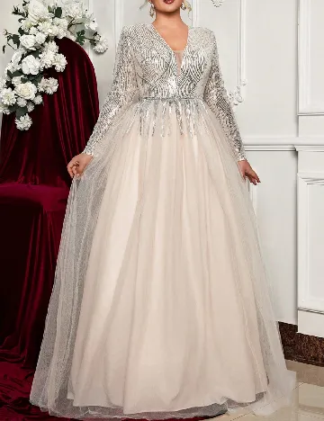 Rochie lunga SHEIN CURVE, bej Crem