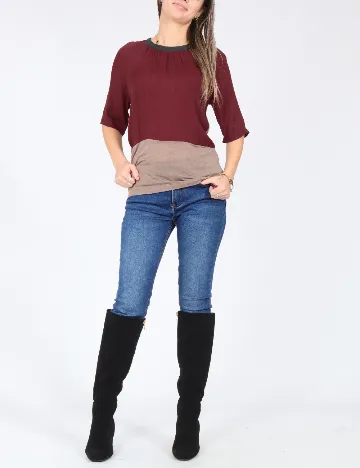 Bluza Zara, maro/visiniu Rosu