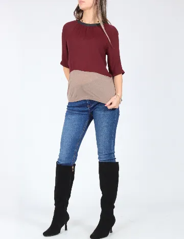 Bluza Zara, maro/visiniu Rosu