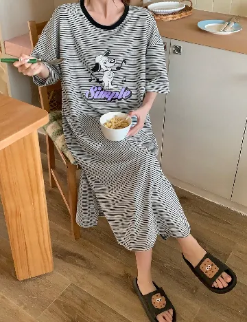 Rochie de noapte SHEIN, alb/negru Alb