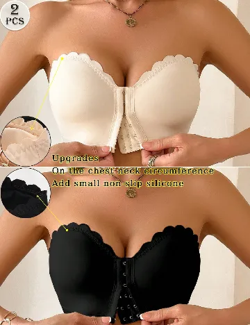 Set sutiene 2 bucati SHEIN, crem/negru Crem