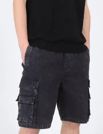 Pantaloni scurti Zara, negru Negru