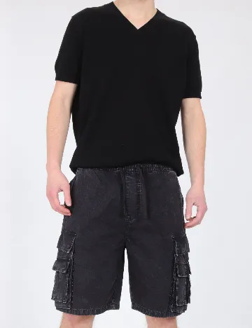 Pantaloni scurti Zara, negru Negru