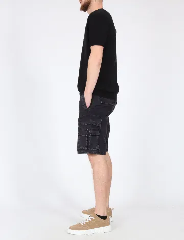 Pantaloni scurti Zara, negru Negru