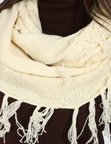 Fular Circular Bershka, ecru Alb