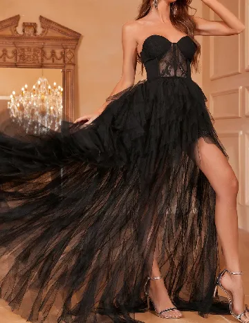 Rochie lunga Faeriesty, negru Negru