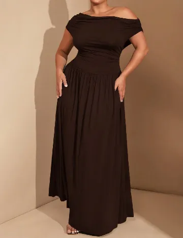 Rochie lunga SHEIN CURVE, maro Maro