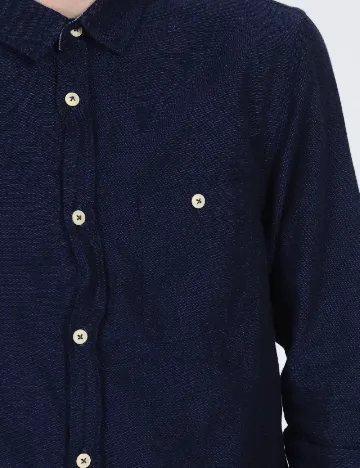 Camasa Bershka, bleumarin Albastru