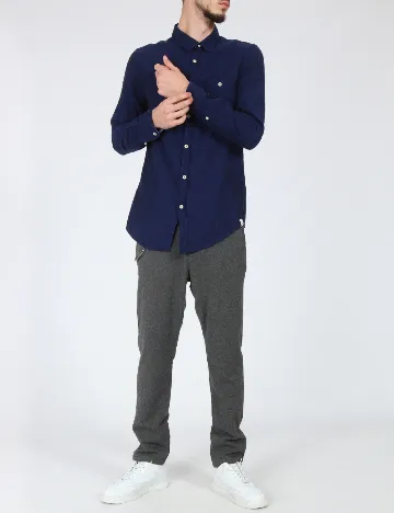 Camasa Bershka, bleumarin Albastru