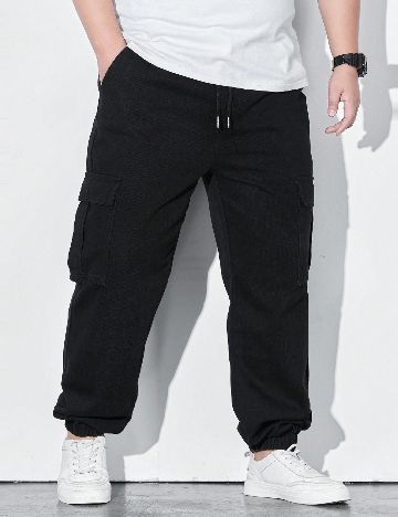 Blugi SHEIN Plus Size Men, negru