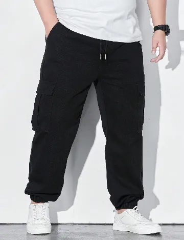 Blugi SHEIN Plus Size Men, negru Negru