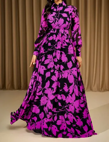 Rochie lunga Love&Lemonade, mov/negru Mov