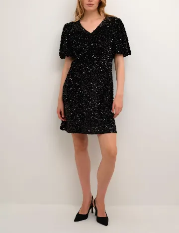 Rochie scurta Cream, negru Negru