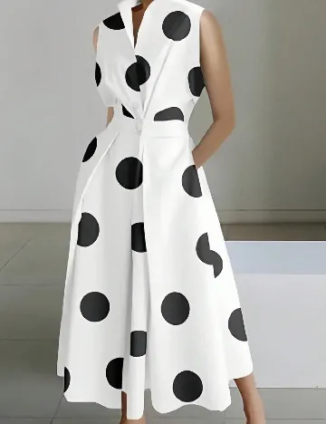 Rochie medie SHEIN, alb/negru Alb