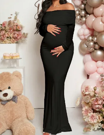 Rochie lunga SHEIN Maternity, negru Negru
