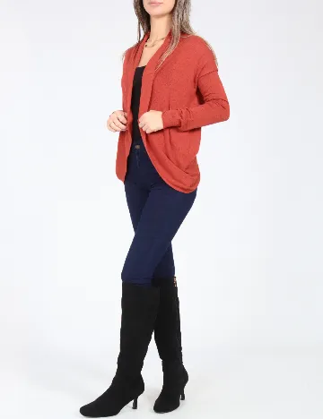 Cardigan Bershka, caramiziu Rosu