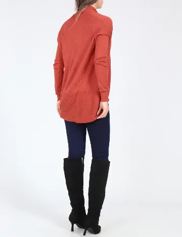 Cardigan Bershka, caramiziu Rosu