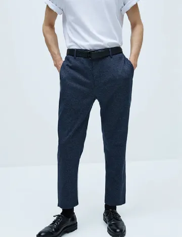 Pantaloni Zara, bleumarin Albastru