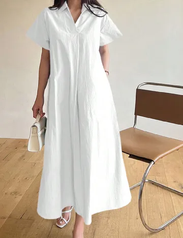 Rochie lunga Dazy, alb Alb