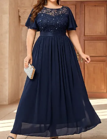 Rochie lunga SHEIN CURVE, albastru Albastru