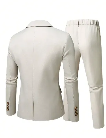 Costum SHEIN Plus Size Men, bej Crem