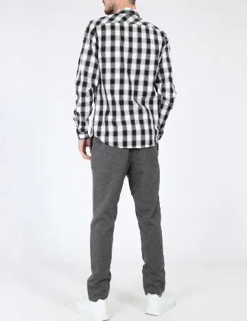 Camasa Pull&Bear, alb/negru Alb