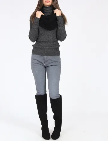 Fular Circular Zara, negru Negru