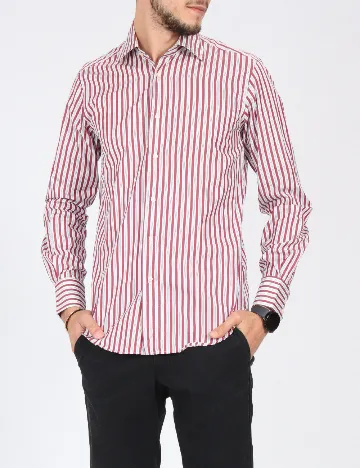 Camasa Zara, alb/rosu Rosu