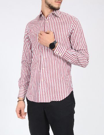 Camasa Zara, alb/rosu