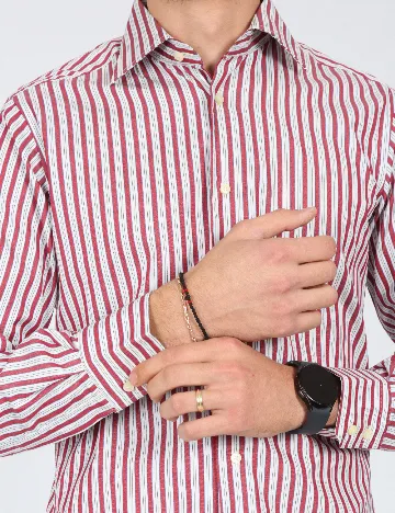 Camasa Zara, alb/rosu Rosu