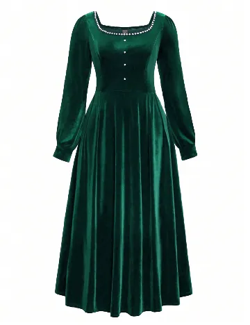 Rochie lunga SHEIN CURVE, verde Verde