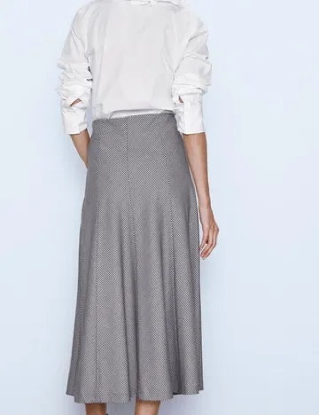 Fusta Zara, alb/negru Alb