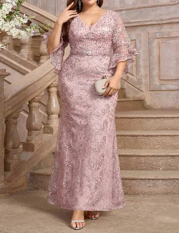 Rochie lunga SHEIN CURVE, roz pudra Roz