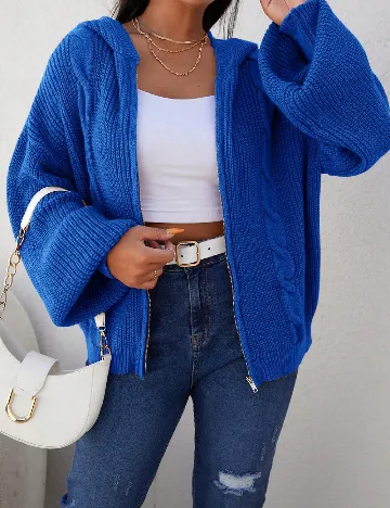 Cardigan SHEIN CURVE, albastru Albastru