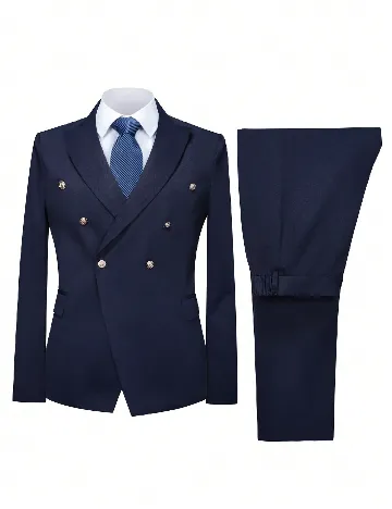 Costum SHEIN, bleumarin Albastru