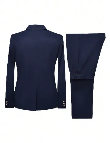 Costum SHEIN, bleumarin Albastru